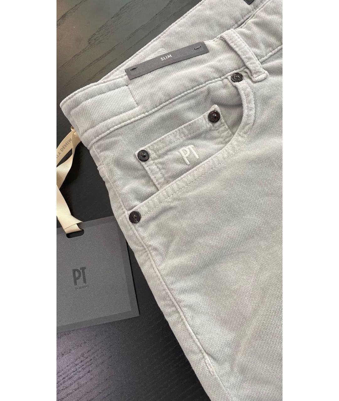 PT TORINO Серые бархатные повседневные брюки, фото 8