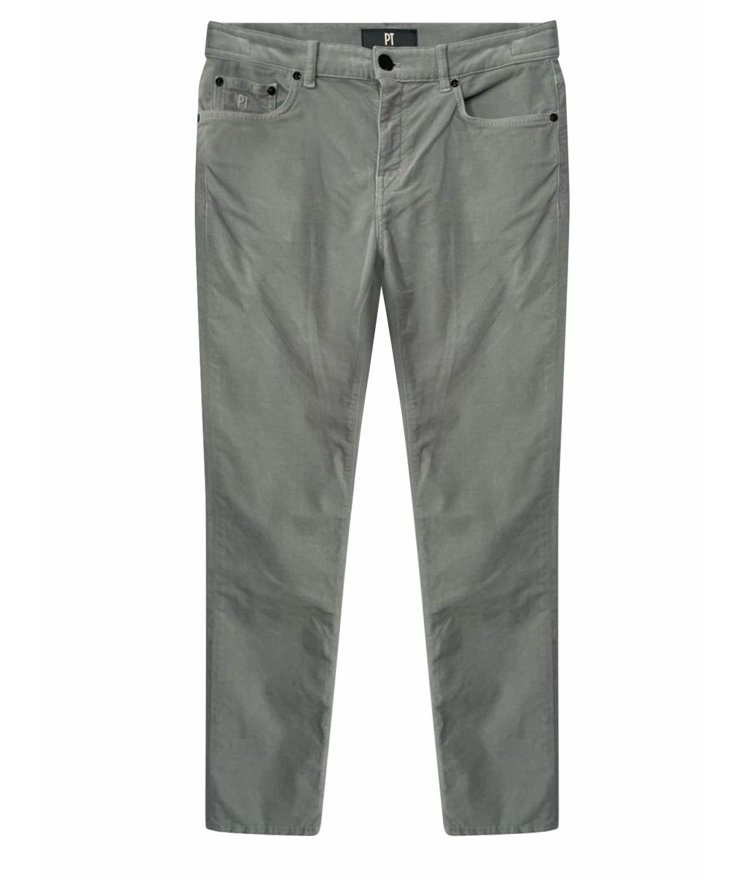 PT TORINO Серые бархатные повседневные брюки, фото 1