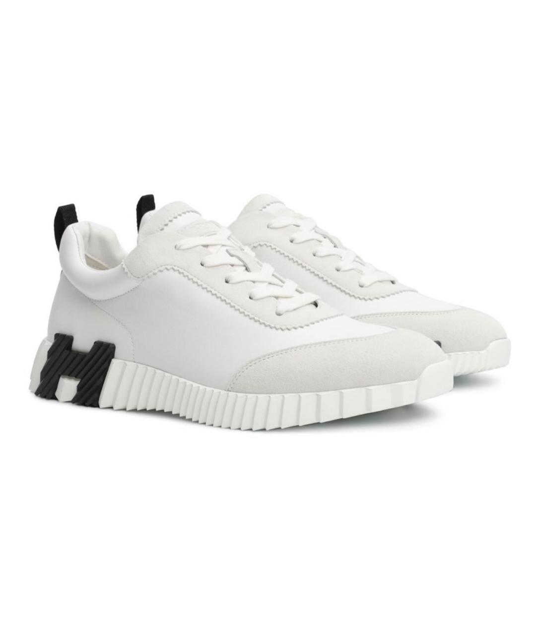 HERMES Белые кожаные низкие кроссовки / кеды, фото 2