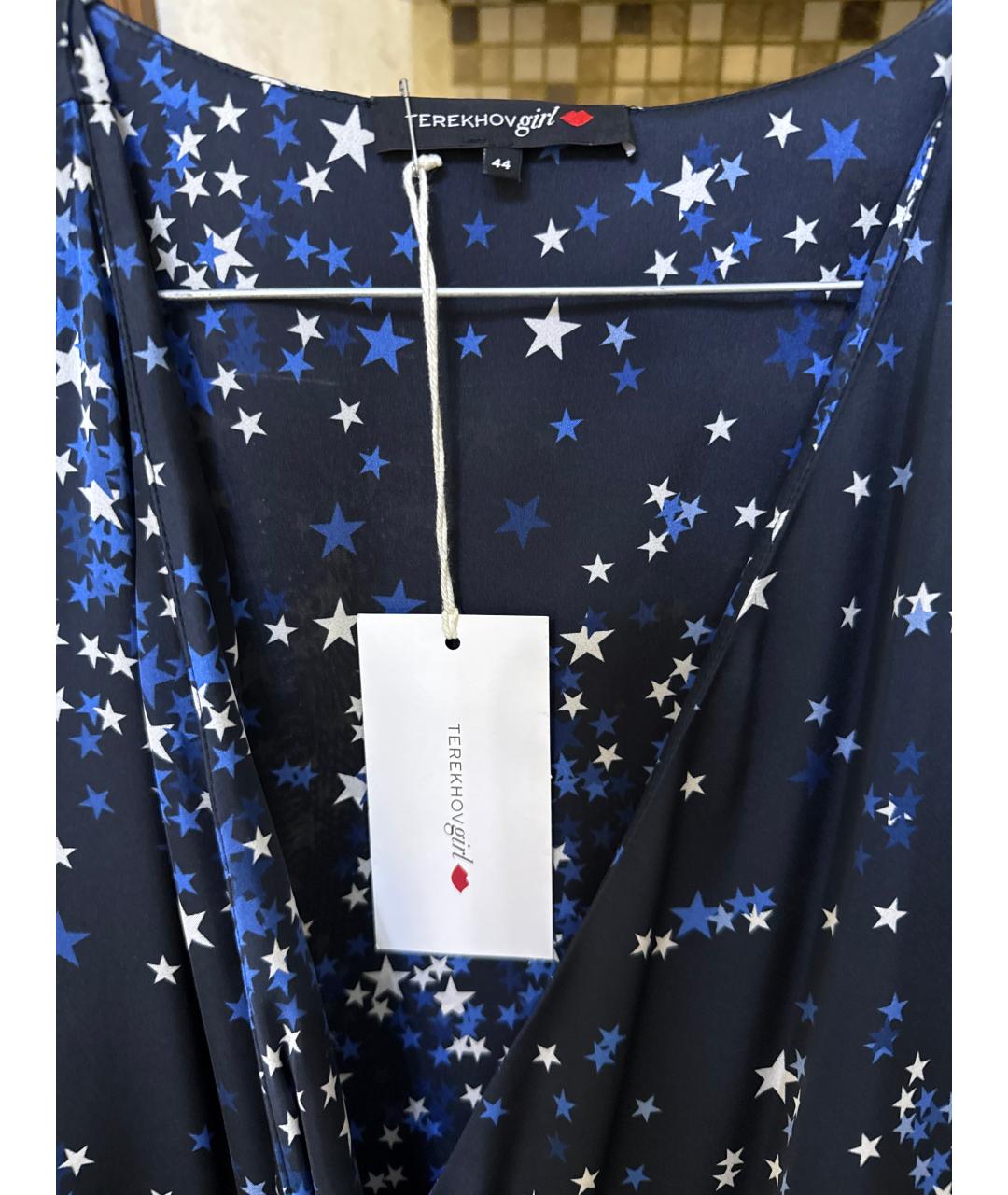 ALEXANDER TEREKHOV Синее шелковое платье, фото 4