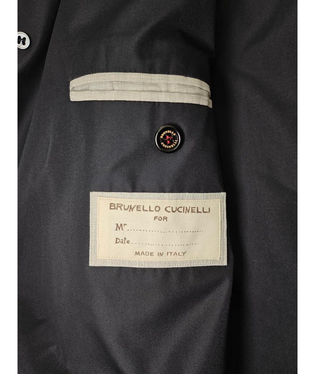 BRUNELLO CUCINELLI Синее кашемировое пальто, фото 7