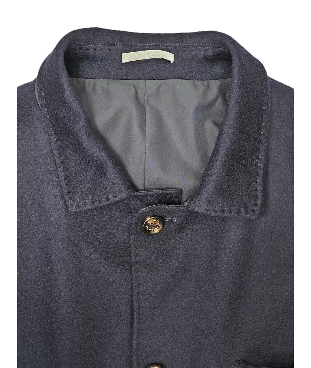 BRUNELLO CUCINELLI Синее кашемировое пальто, фото 4