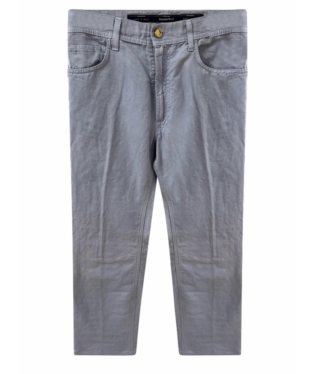 STEFANO RICCI Серые хлопковые повседневные брюки, фото 1