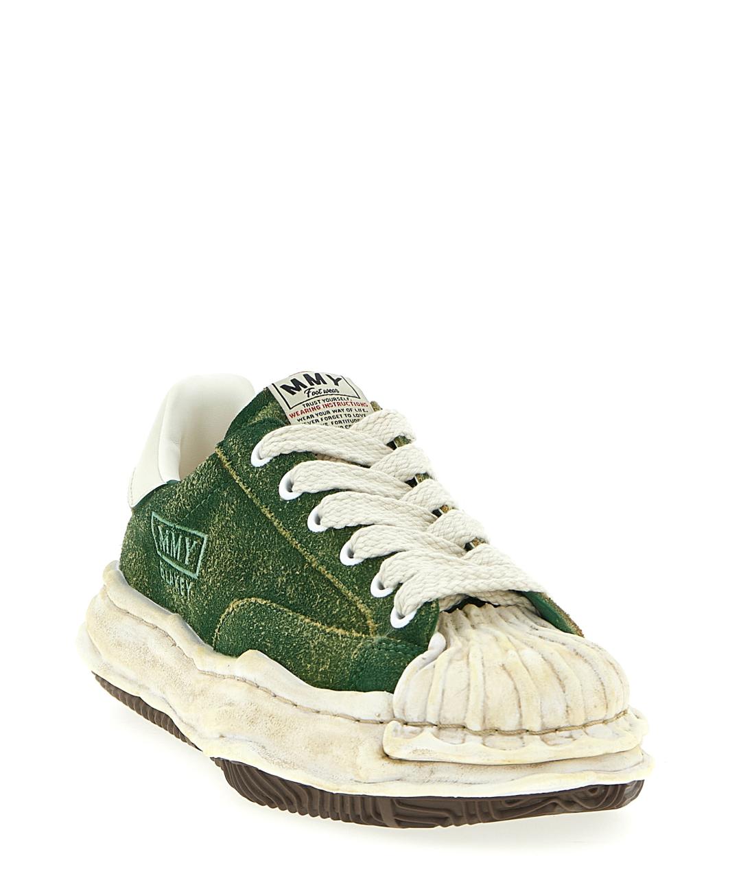 MAISON MIHARA YASUHIRO Зеленые замшевые низкие кроссовки / кеды, фото 2