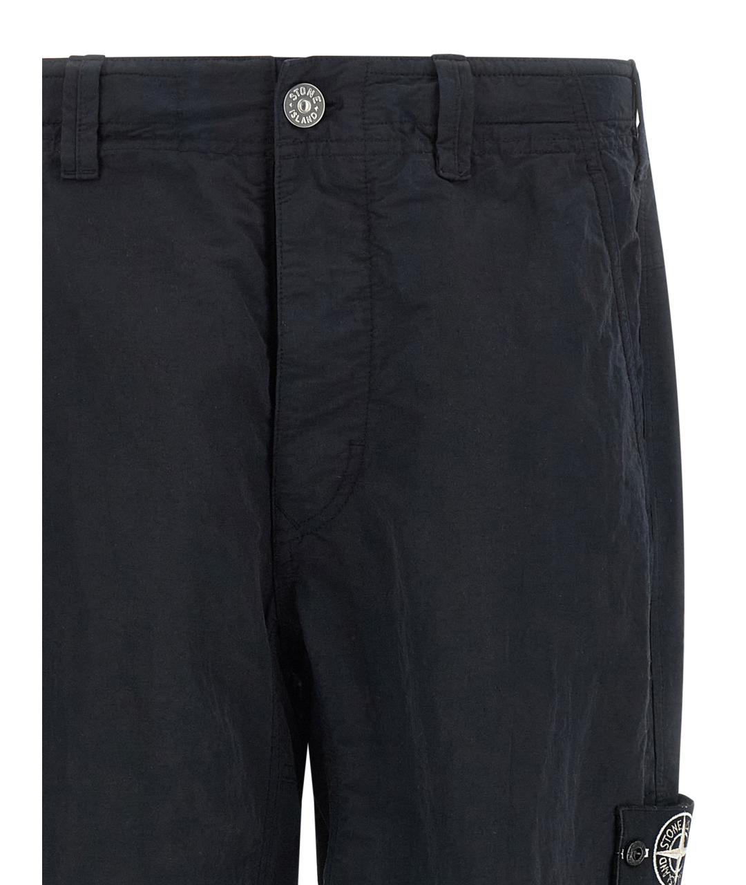 STONE ISLAND Черные полиамидовые повседневные брюки, фото 3
