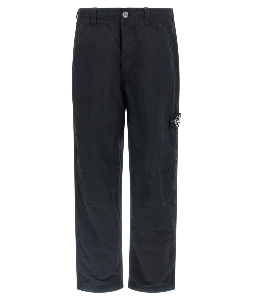 STONE ISLAND Черные полиамидовые повседневные брюки, фото 1