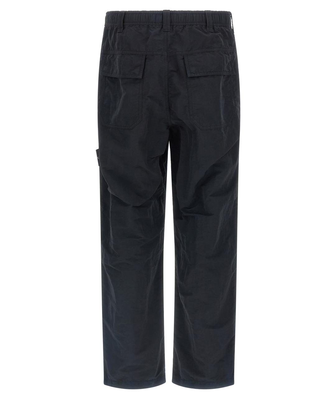 STONE ISLAND Черные полиамидовые повседневные брюки, фото 2