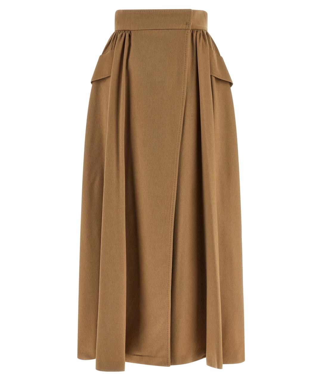 MAX MARA Бежевая шерстяная юбка макси, фото 1