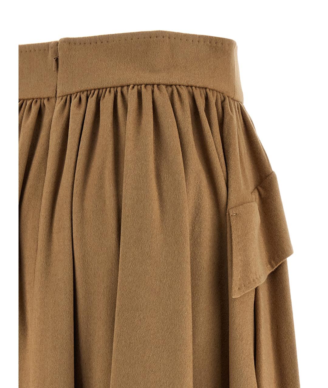 MAX MARA Бежевая шерстяная юбка макси, фото 4
