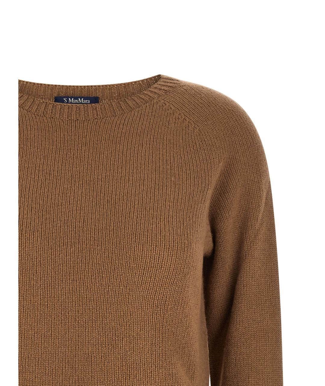 'S MAX MARA Коричневый шерстяной джемпер / свитер, фото 3