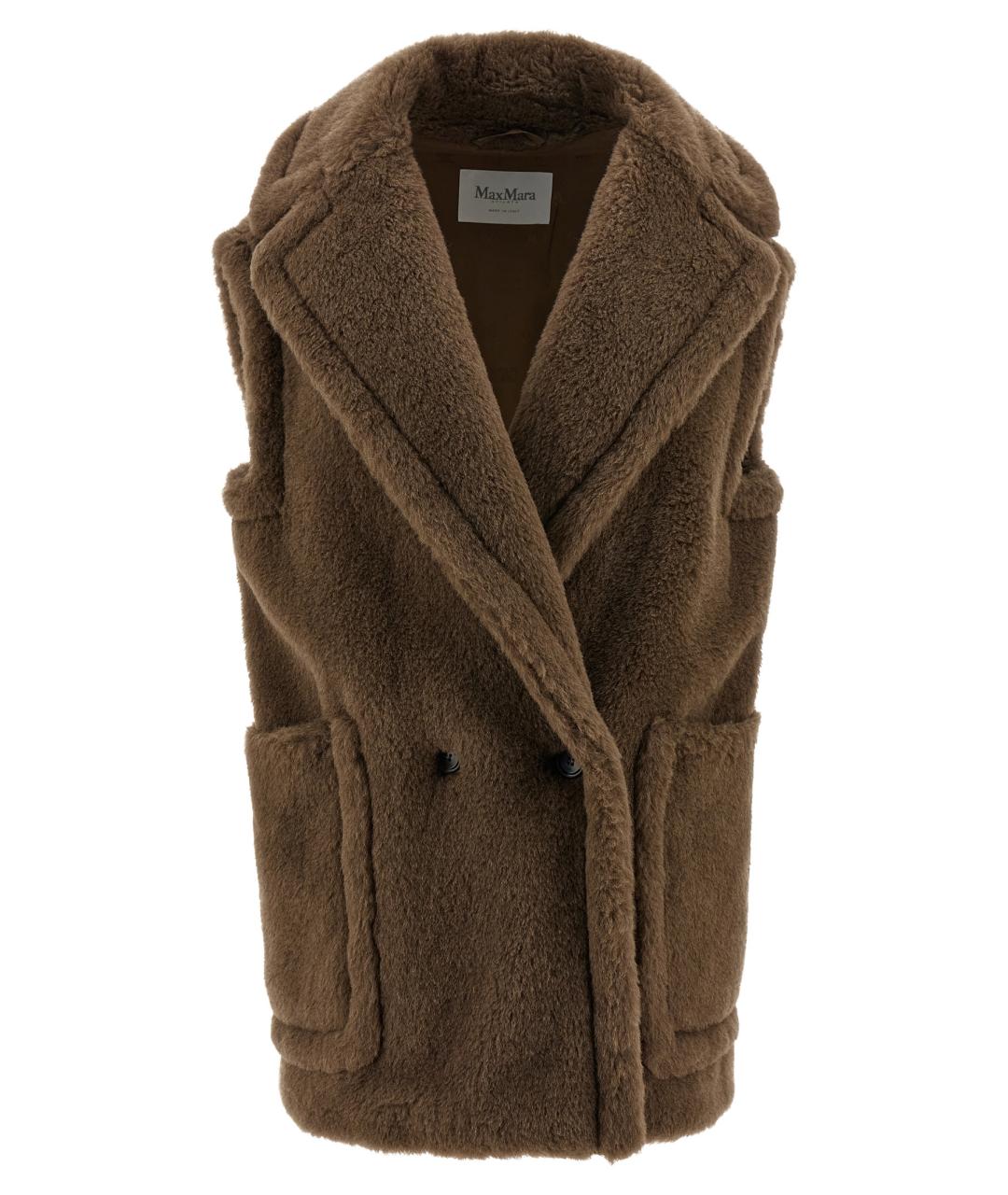 MAX MARA Коричневый шерстяной жилет, фото 1