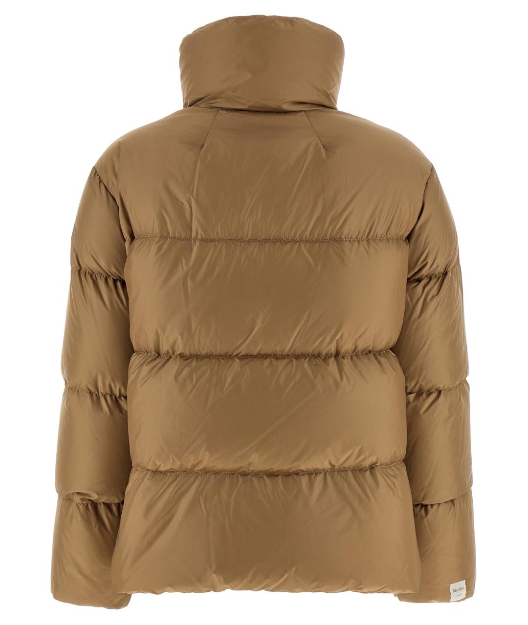 MAX MARA Коричневый полиэстеровый пуховик, фото 2