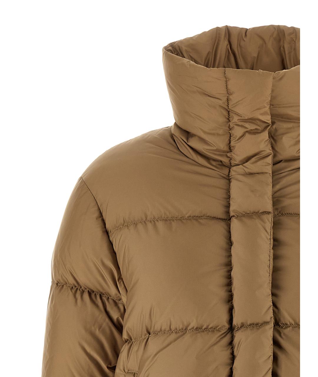 MAX MARA Коричневый полиэстеровый пуховик, фото 3