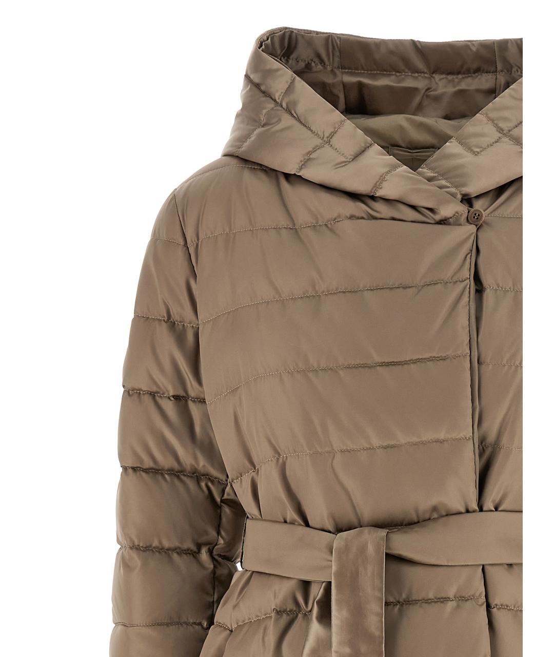 MAX MARA Бежевый полиамидовый пуховик, фото 4