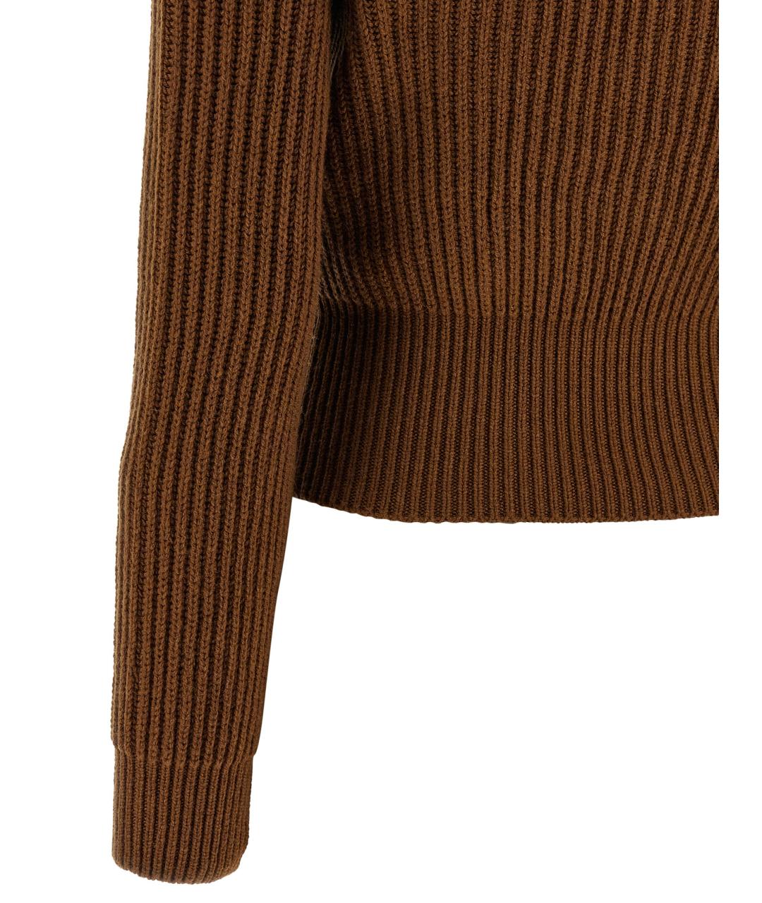 MAX MARA Коричневый шерстяной джемпер / свитер, фото 4