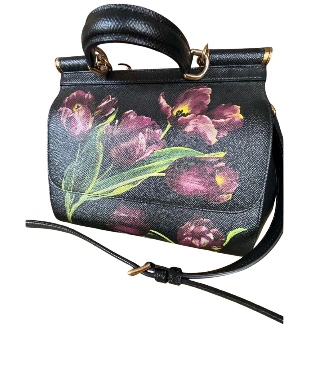 DOLCE&GABBANA Черная кожаная сумка через плечо, фото 1