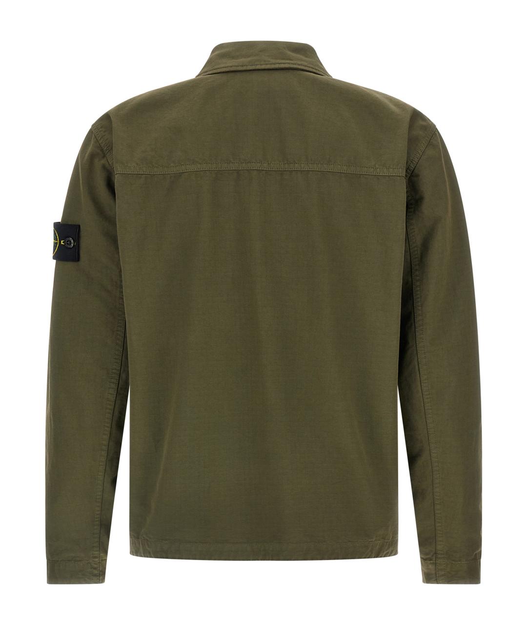 STONE ISLAND Зеленая хлопковая кэжуал рубашка, фото 2