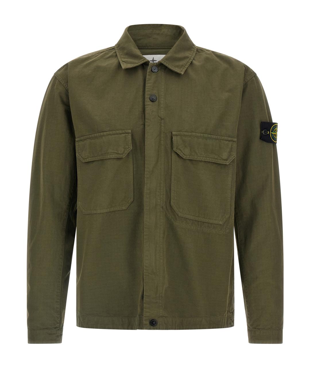 STONE ISLAND Зеленая хлопковая кэжуал рубашка, фото 1