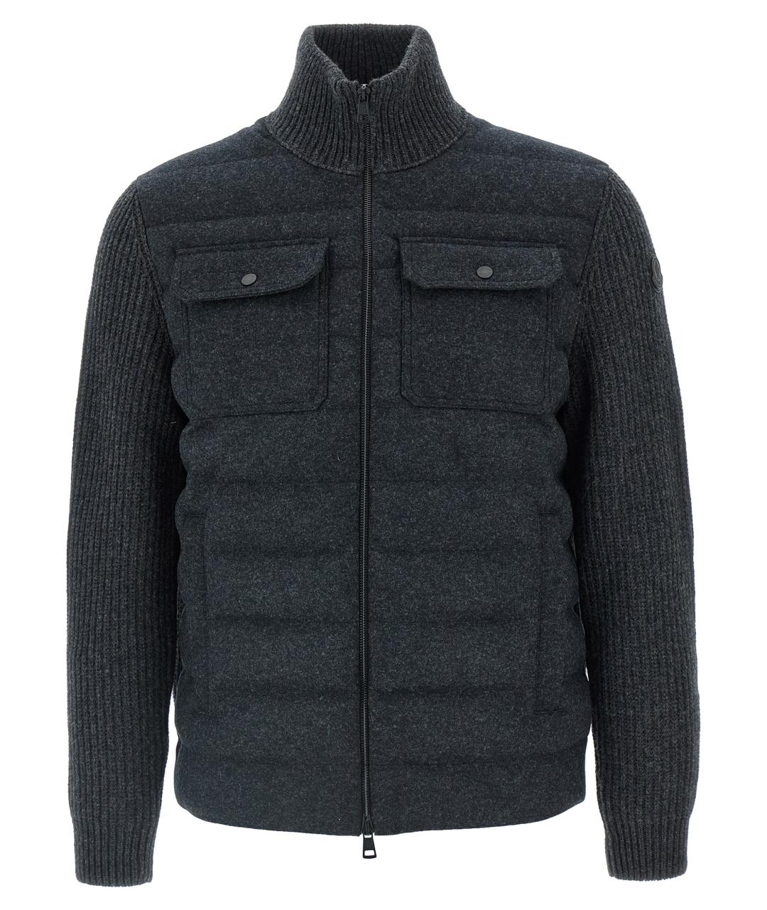 MONCLER Серый шерстяной джемпер / свитер, фото 1