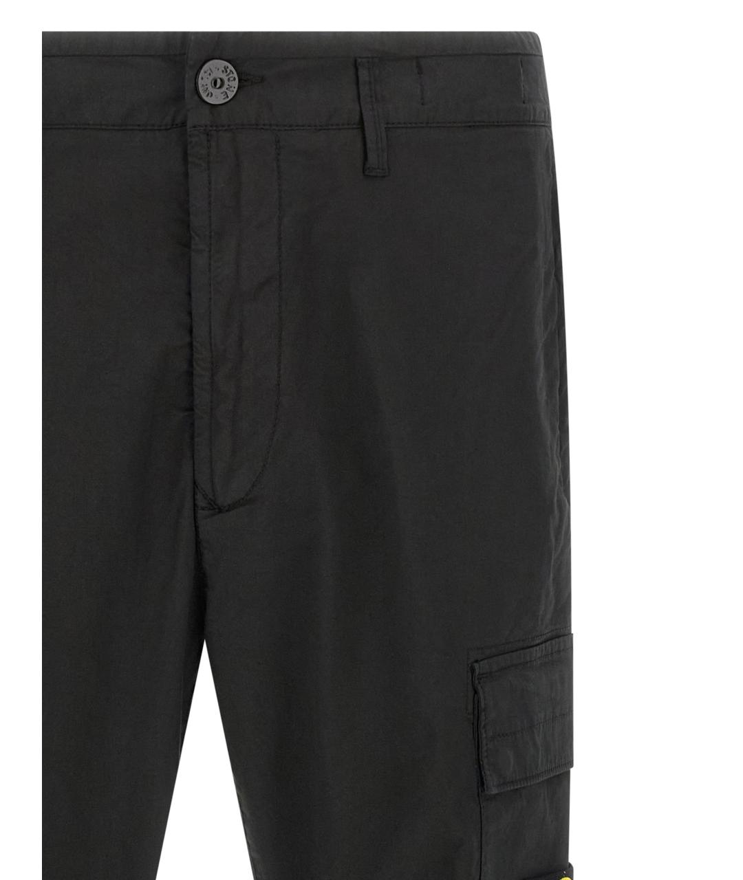 STONE ISLAND Черные хлопковые повседневные брюки, фото 3