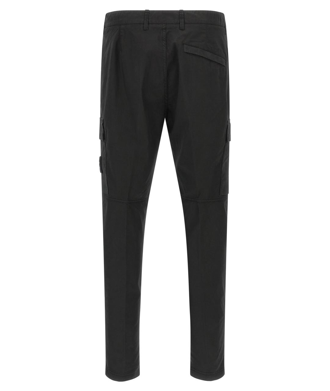 STONE ISLAND Черные хлопковые повседневные брюки, фото 2