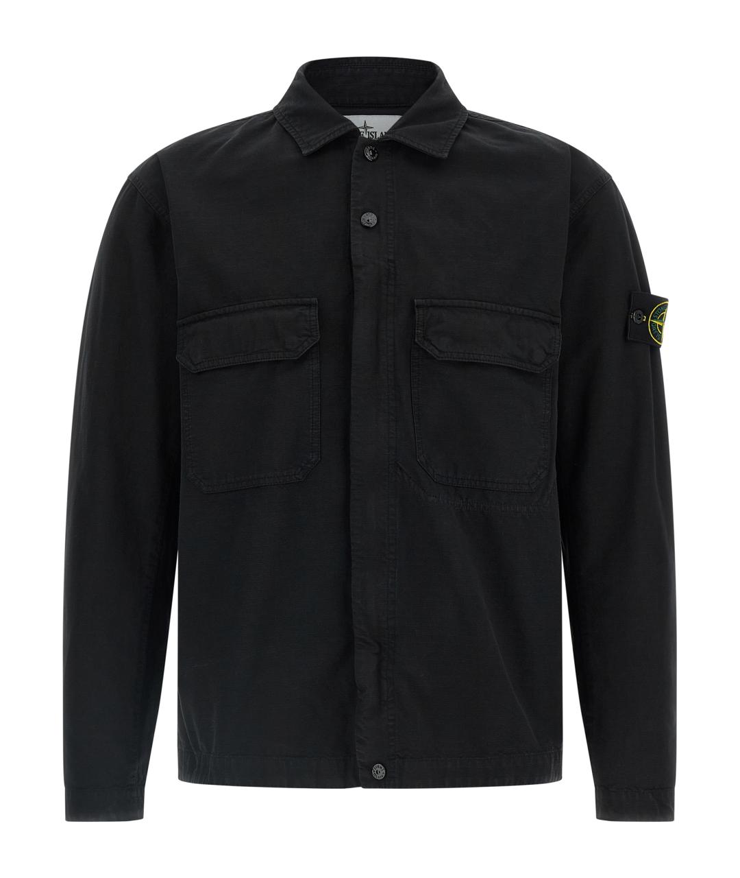 STONE ISLAND Черная хлопковая кэжуал рубашка, фото 1