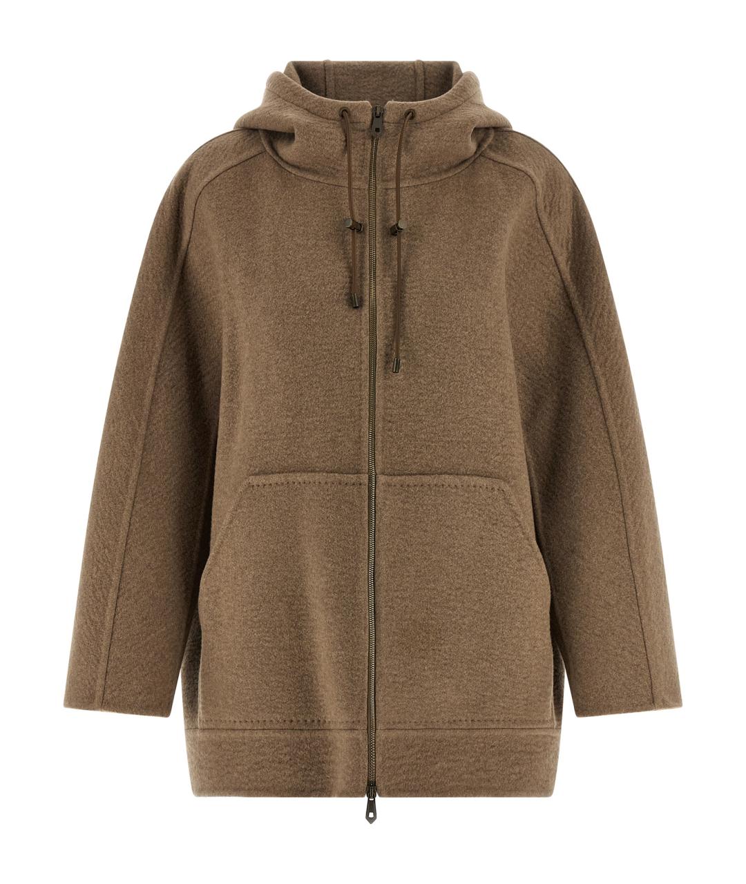 MAX MARA Коричневая кашемировая куртка, фото 1