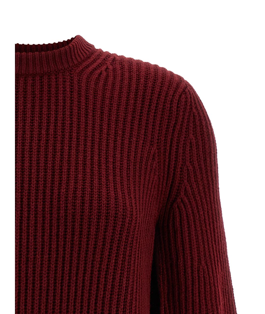 MAX MARA Бордовое шерстяное повседневное платье, фото 3