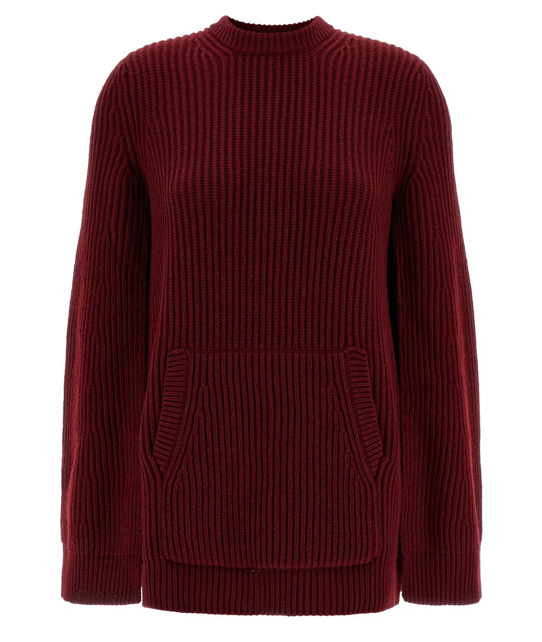 MAX MARA Бордовое шерстяное повседневное платье, фото 1