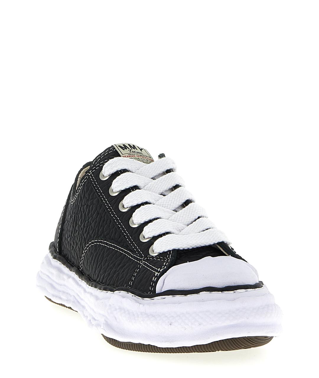 MAISON MIHARA YASUHIRO Черные кожаные низкие кроссовки / кеды, фото 2