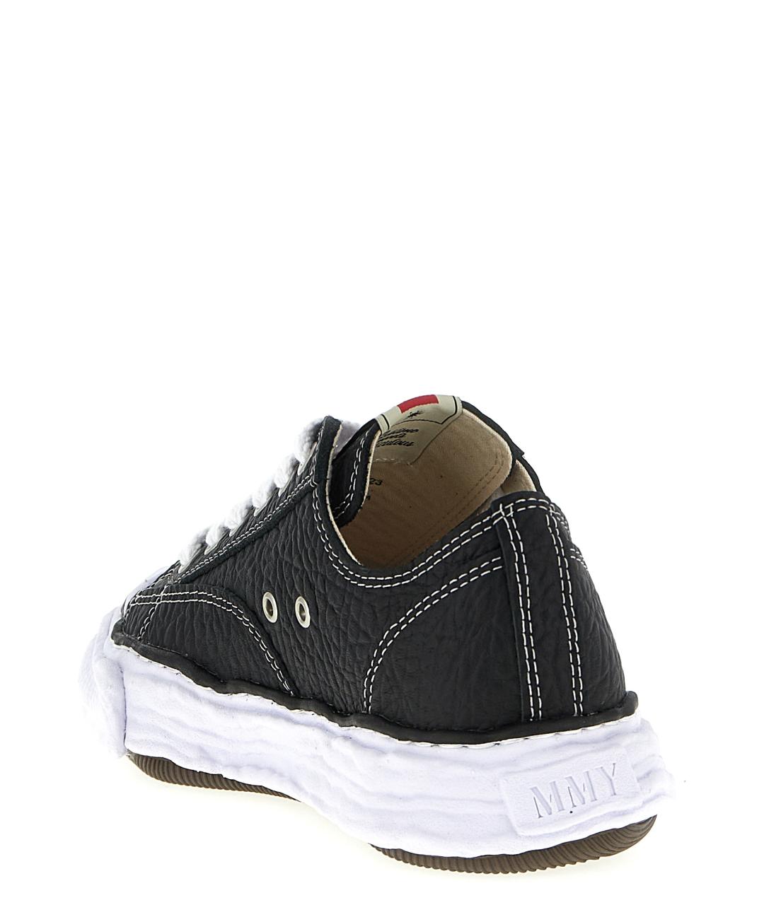 MAISON MIHARA YASUHIRO Черные кожаные низкие кроссовки / кеды, фото 3