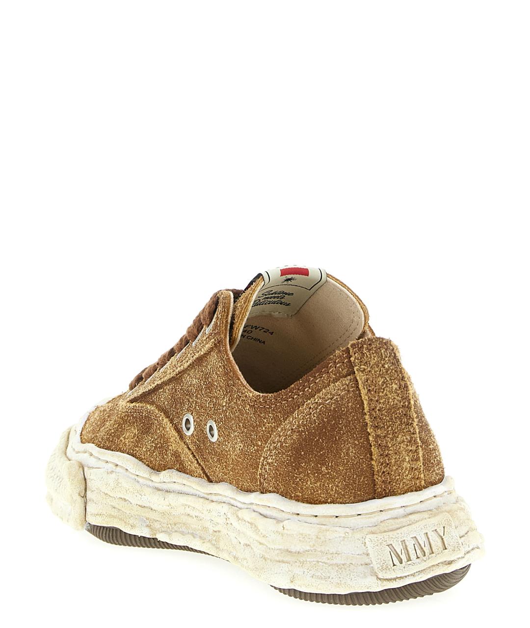 MAISON MIHARA YASUHIRO Коричневые замшевые низкие кроссовки / кеды, фото 3