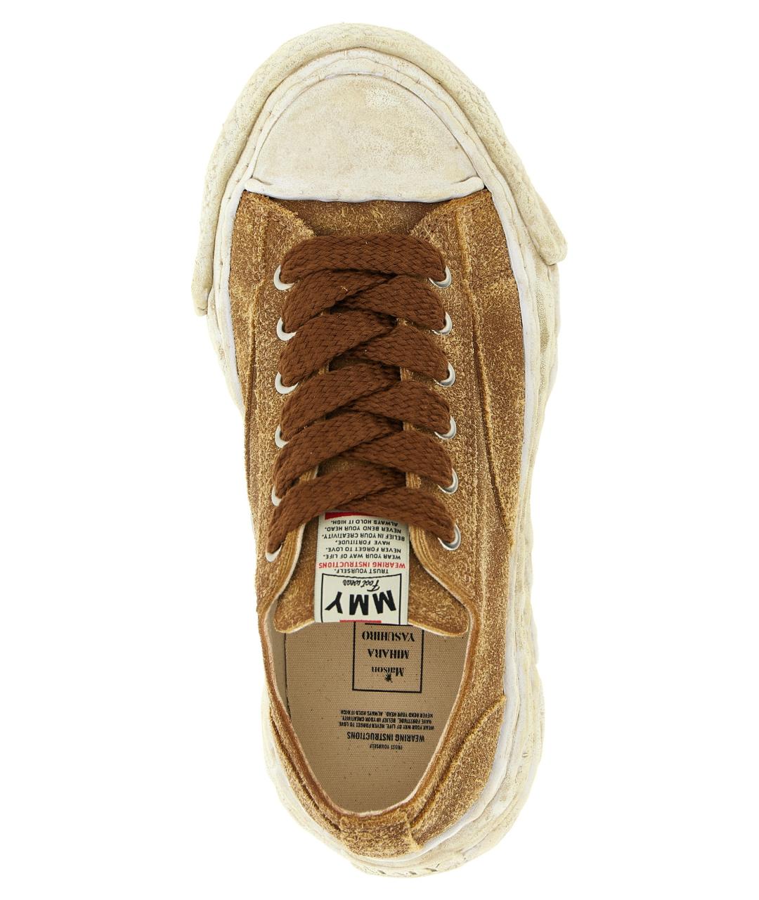 MAISON MIHARA YASUHIRO Коричневые замшевые низкие кроссовки / кеды, фото 4