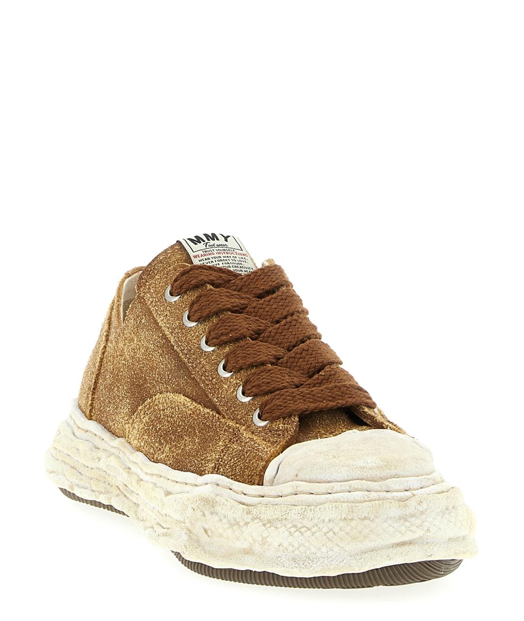 MAISON MIHARA YASUHIRO Коричневые замшевые низкие кроссовки / кеды, фото 2