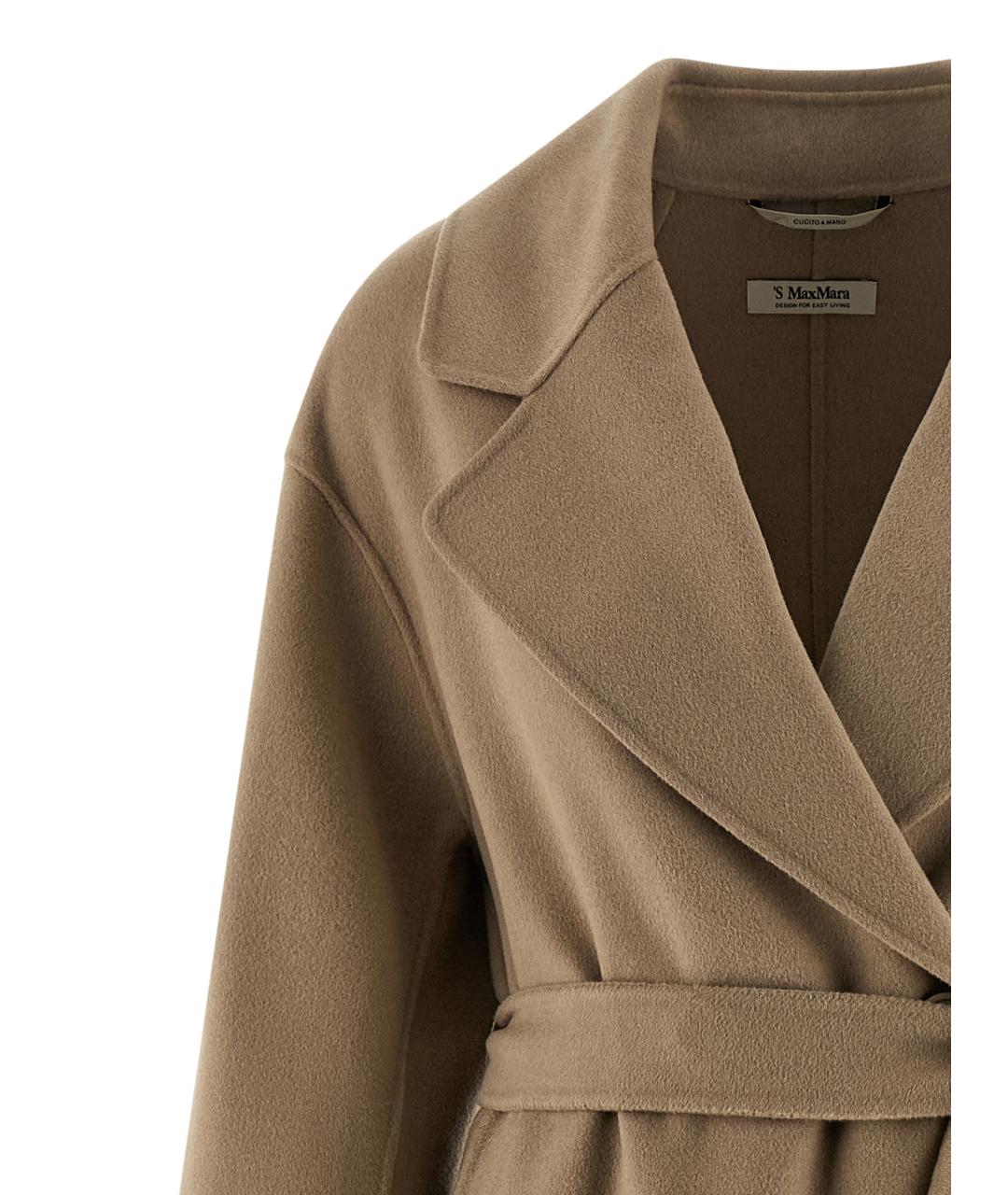 'S MAX MARA Бежевое шерстяное пальто, фото 3