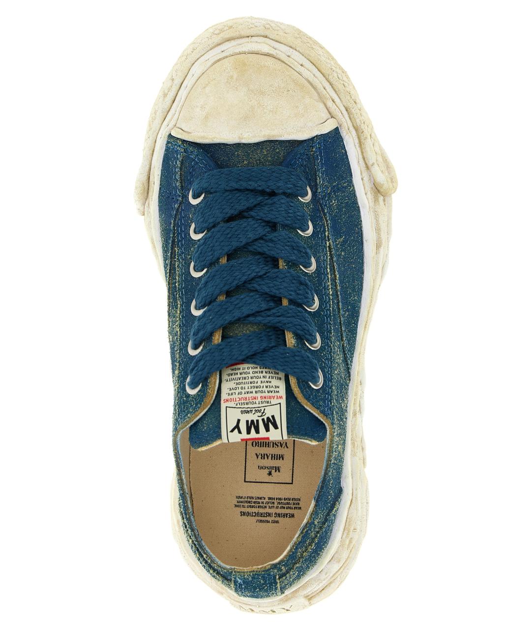 MAISON MIHARA YASUHIRO Синие замшевые низкие кроссовки / кеды, фото 4