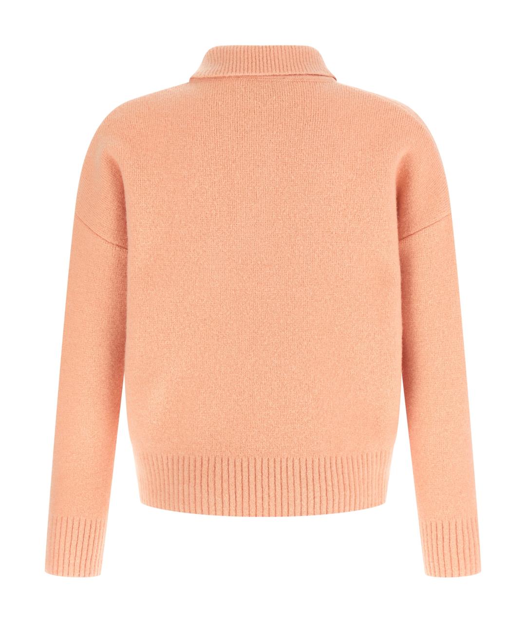 Ami Paris Розовое вискозное поло с длинным рукавом, фото 2