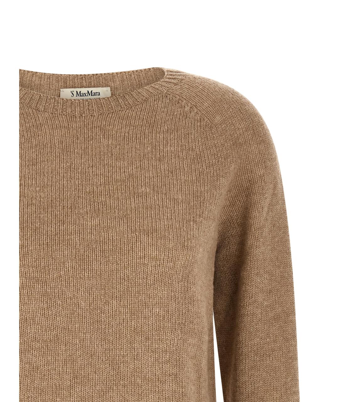 'S MAX MARA Бежевый шерстяной джемпер / свитер, фото 3