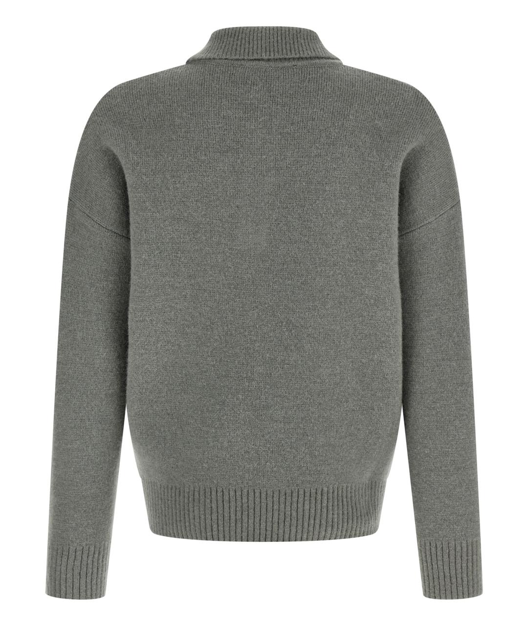 Ami Paris Серое вискозное поло с длинным рукавом, фото 2