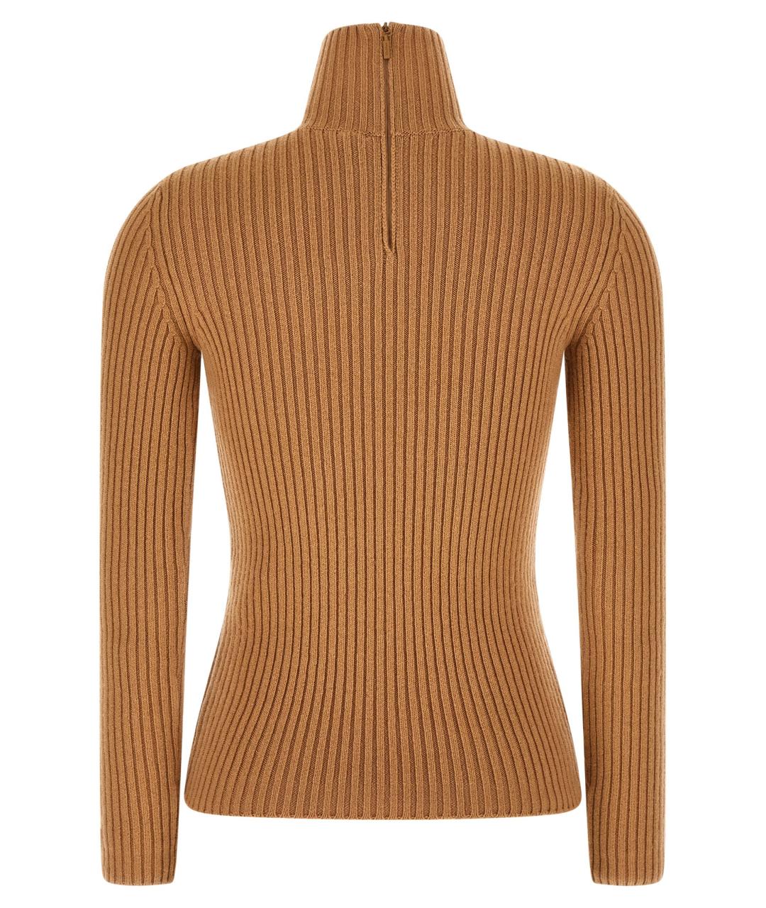 MAX MARA Бежевая шерстяная водолазка, фото 2