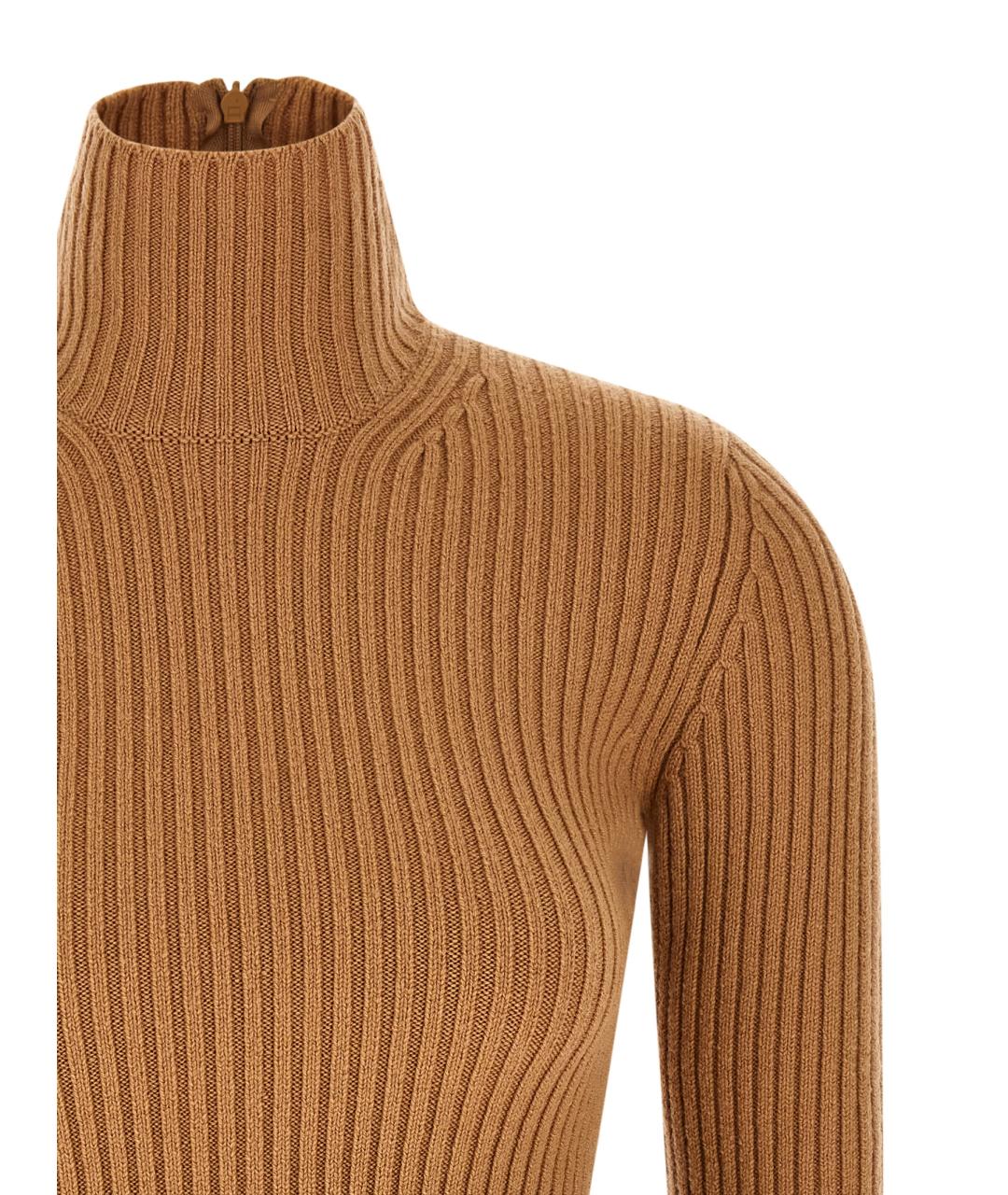 MAX MARA Бежевая шерстяная водолазка, фото 3