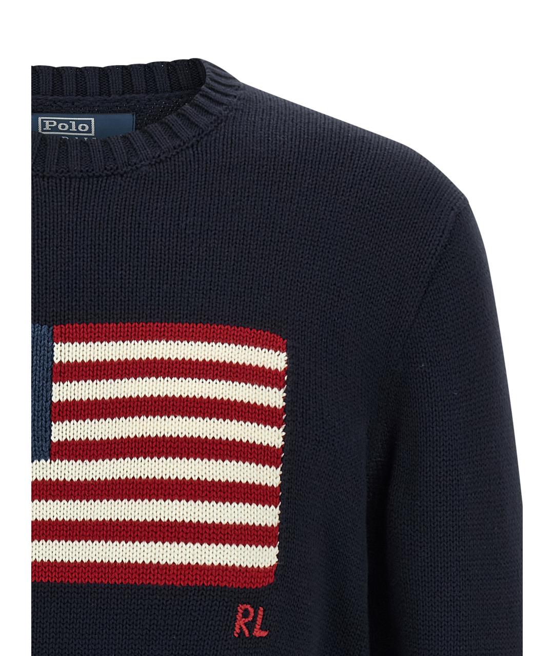 POLO RALPH LAUREN Синий хлопковый джемпер / свитер, фото 3