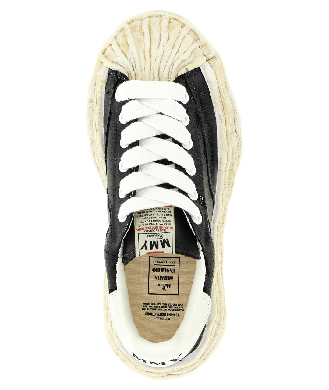 MAISON MIHARA YASUHIRO Черные текстильные низкие кроссовки / кеды, фото 4