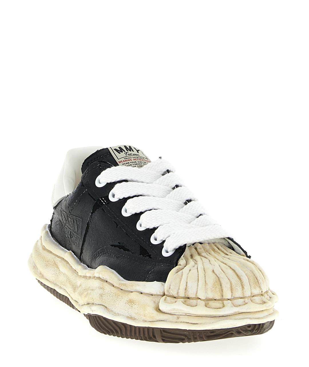 MAISON MIHARA YASUHIRO Черные текстильные низкие кроссовки / кеды, фото 2