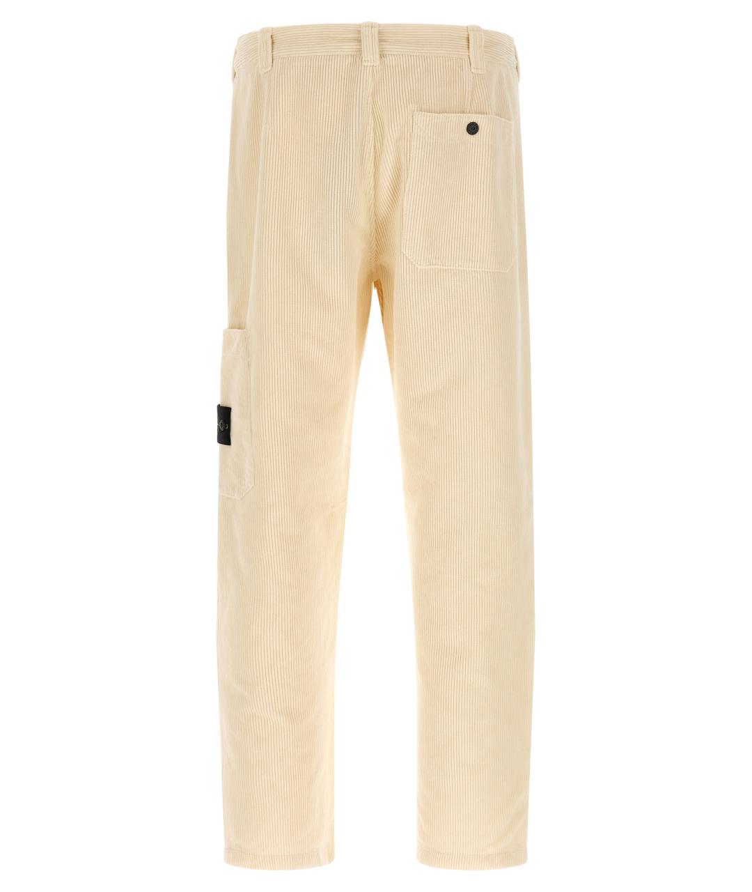 STONE ISLAND Бежевые хлопковые повседневные брюки, фото 2