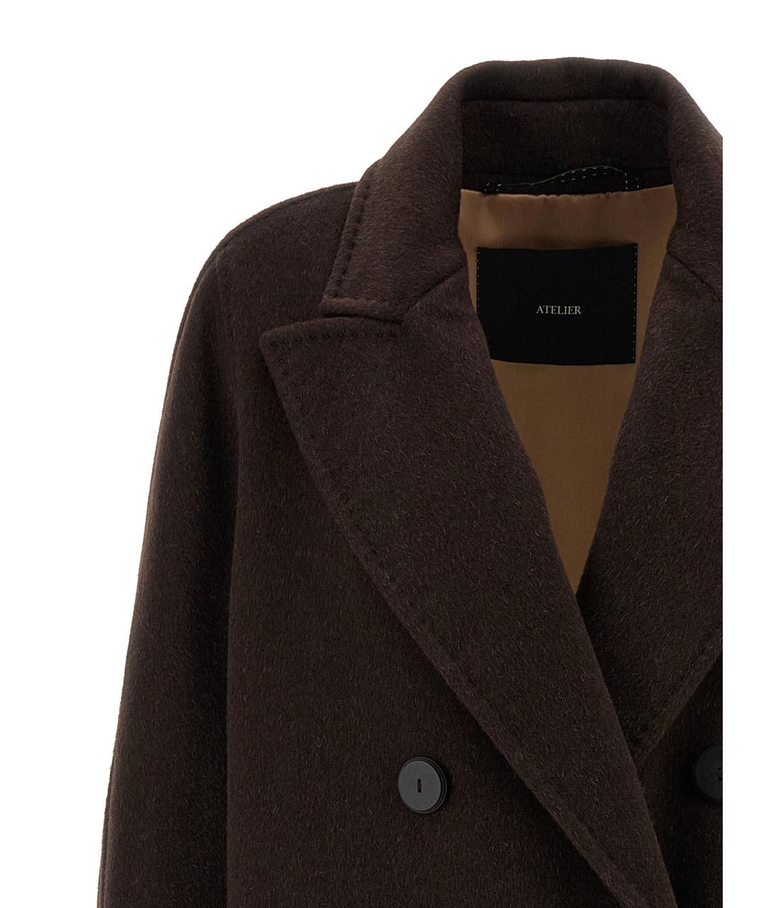 MAX MARA Коричневое шерстяное пальто, фото 3