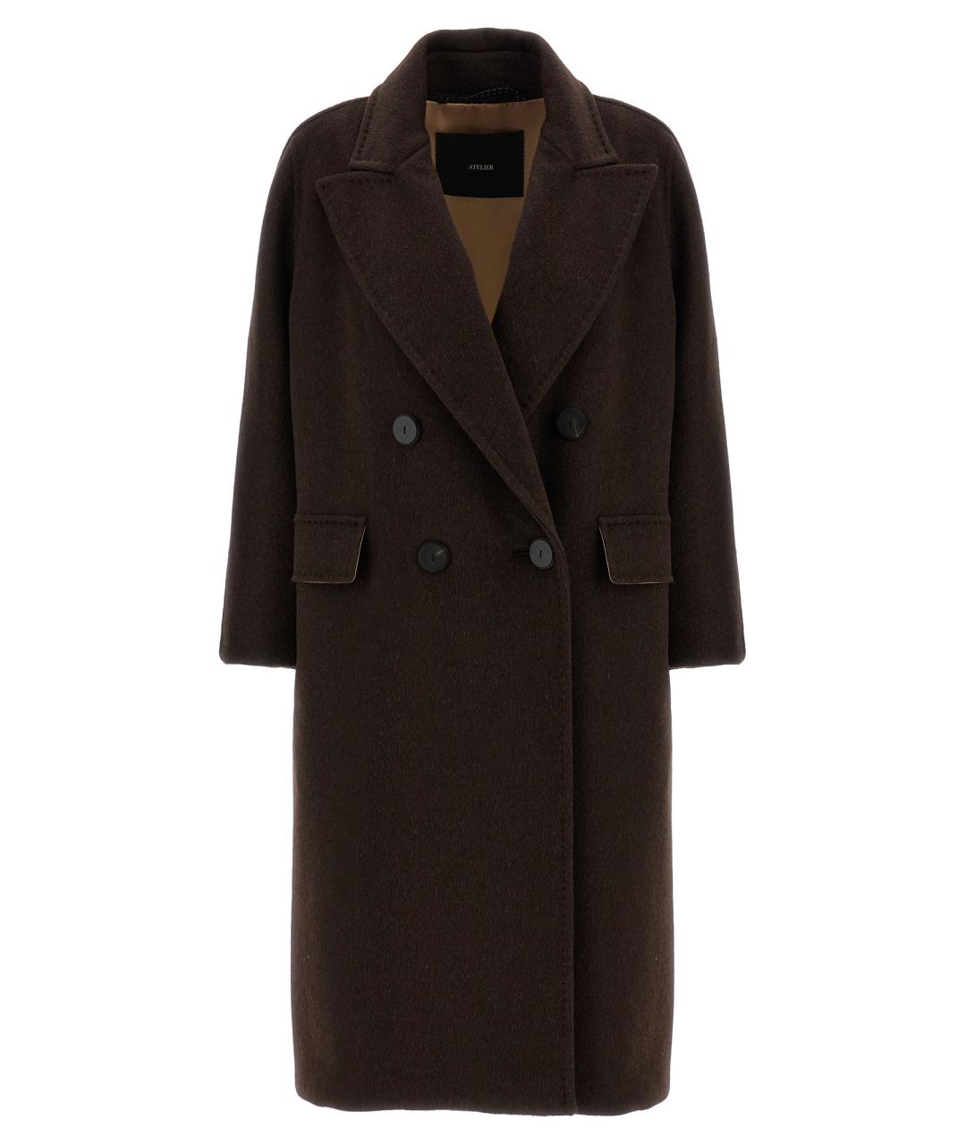 MAX MARA Коричневое шерстяное пальто, фото 1