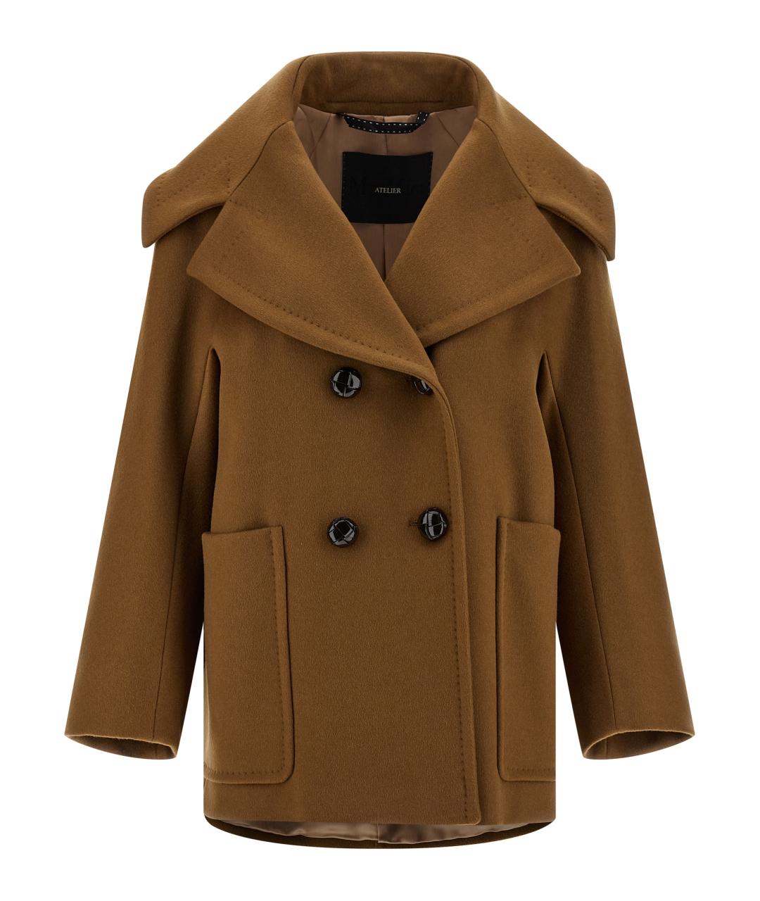 MAX MARA Коричневое кашемировое пальто, фото 1