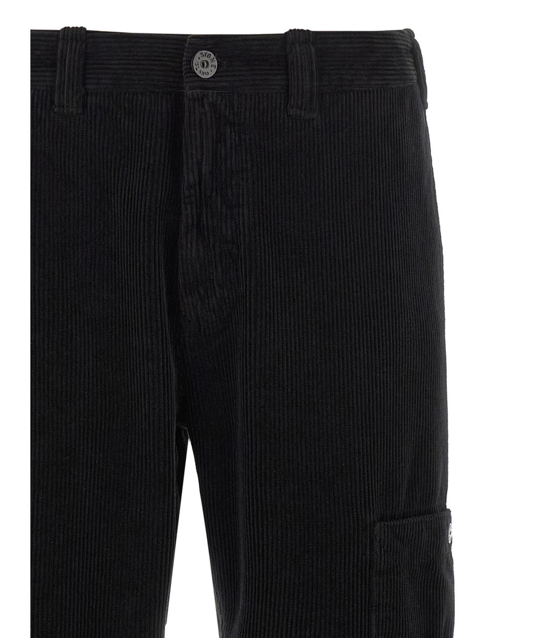 STONE ISLAND Черные хлопковые повседневные брюки, фото 3