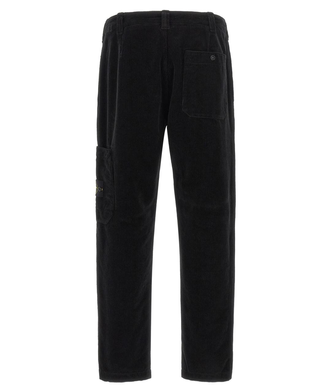 STONE ISLAND Черные хлопковые повседневные брюки, фото 2